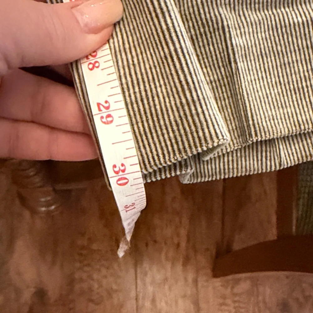 Elegant Women's brushes cotton pin strip Gray Pants - Picture 8 of 8